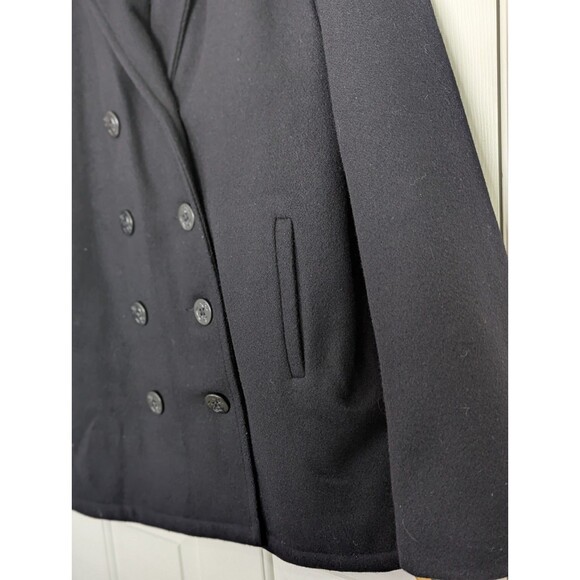 VTG Schott DUR O JAC Wool Pea Coat Mens XL Black Double Breast Quilted Liner - Picture 5 of 14